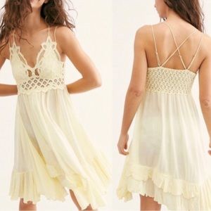 Free People Adella Slip size XS color Daffodil